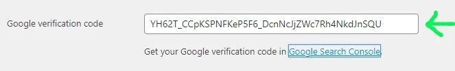 yoast console verification codes