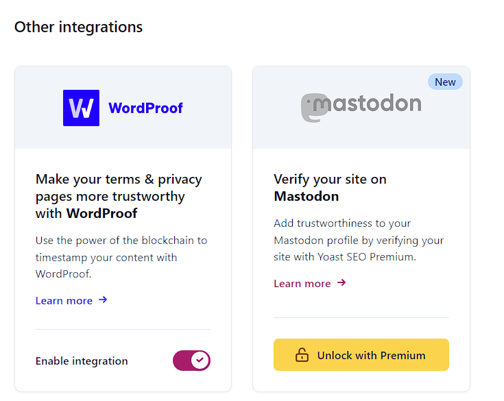 yoast other integrations