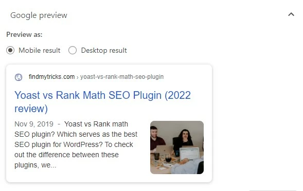 yoast seo google preview