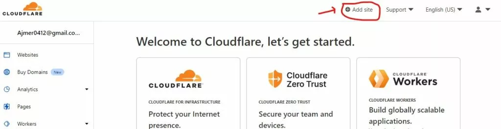 cloudflare add sites