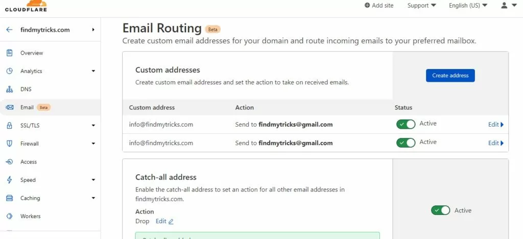 cloudflare email beta setup