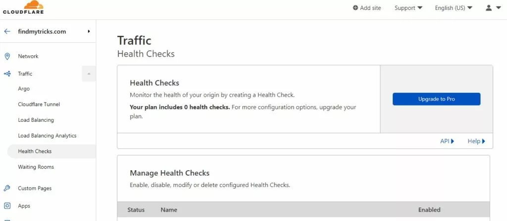 cloudflare health check setup