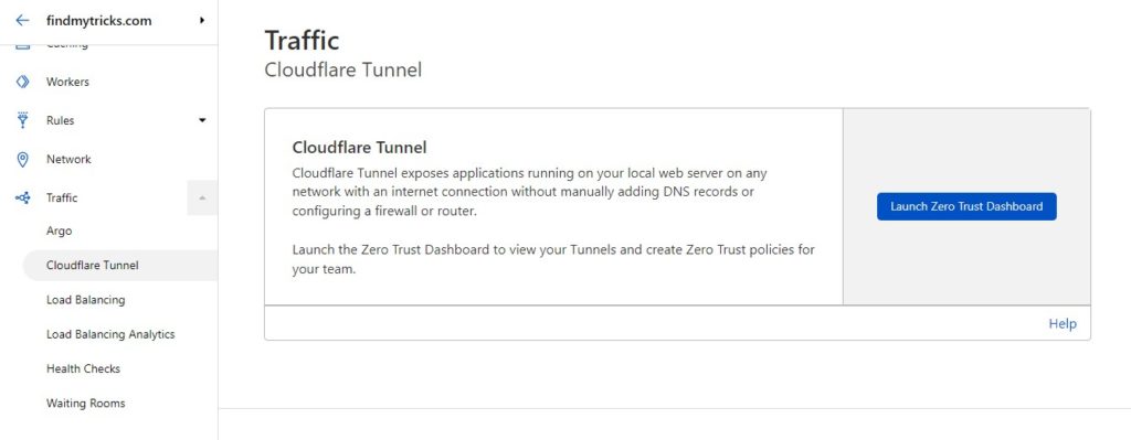 cloudflare tunnel setting