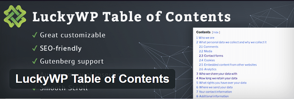 luckywp table of contents plugin