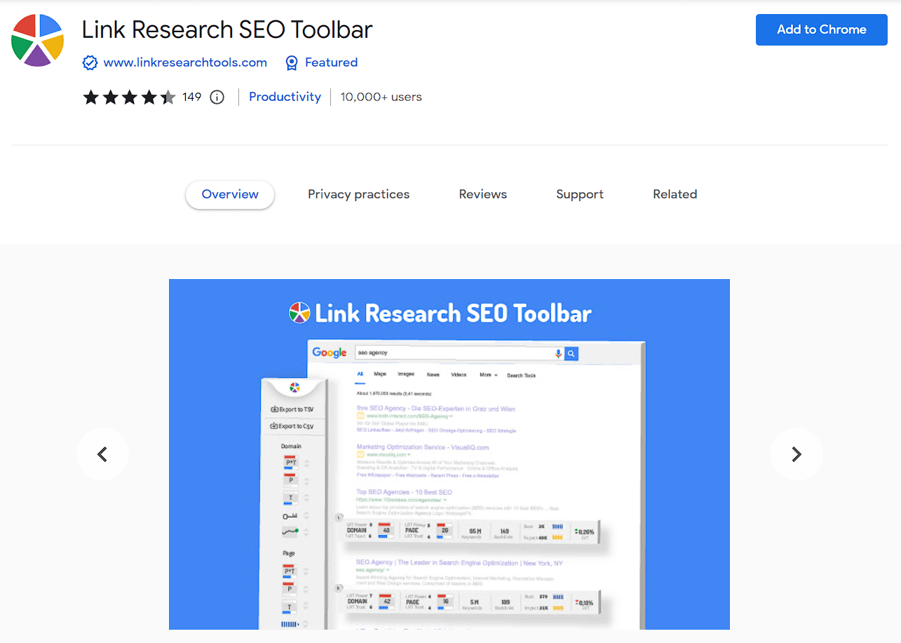 link research seo toolbar