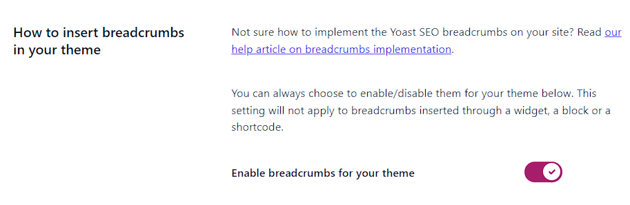 breadcrumbs yoast
