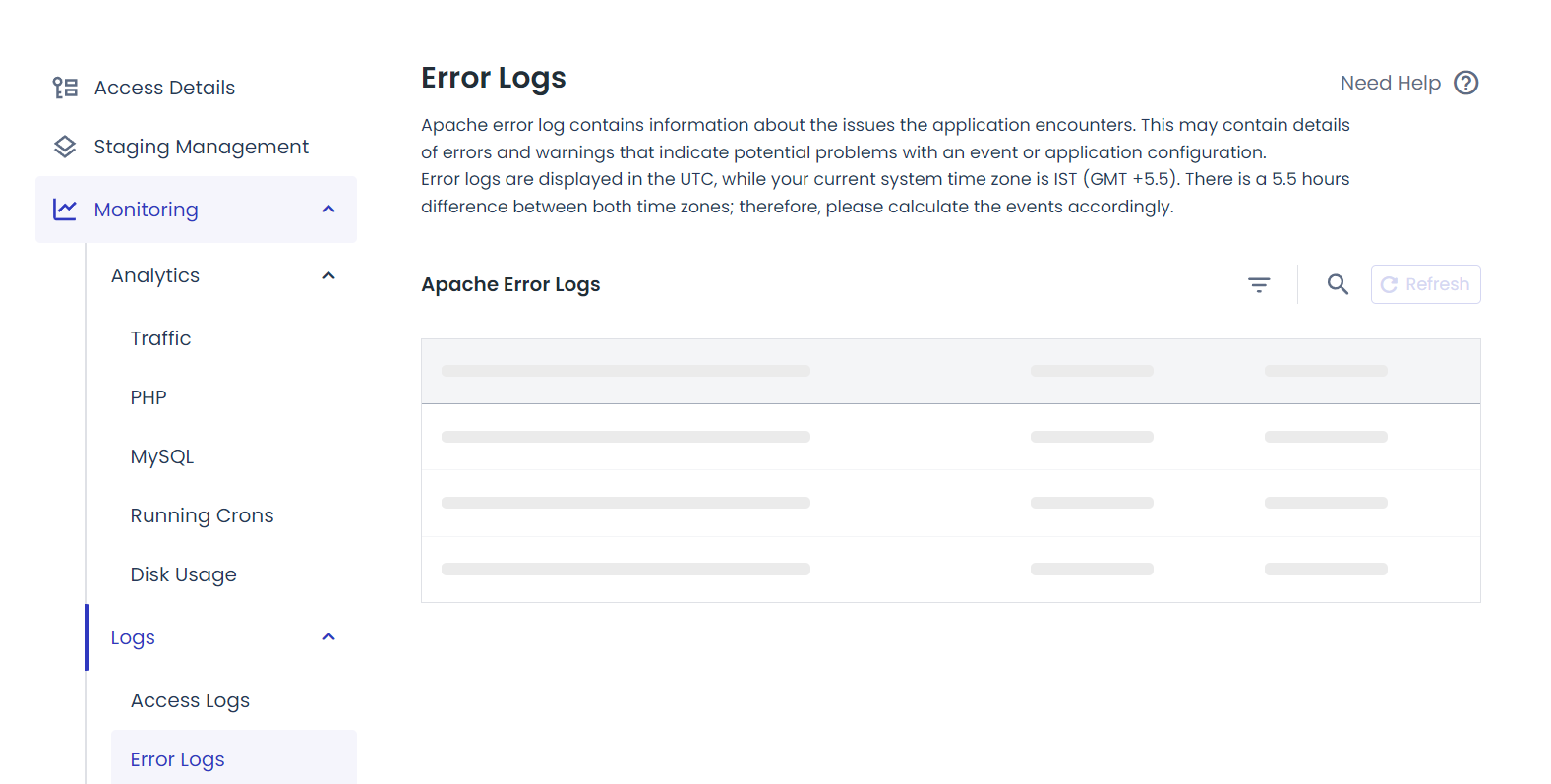 check error logs cloudways