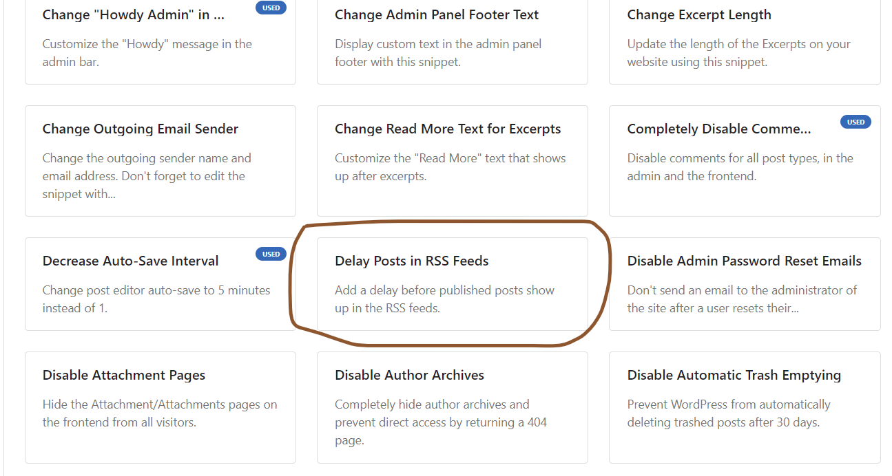 delay posts in rss feeds