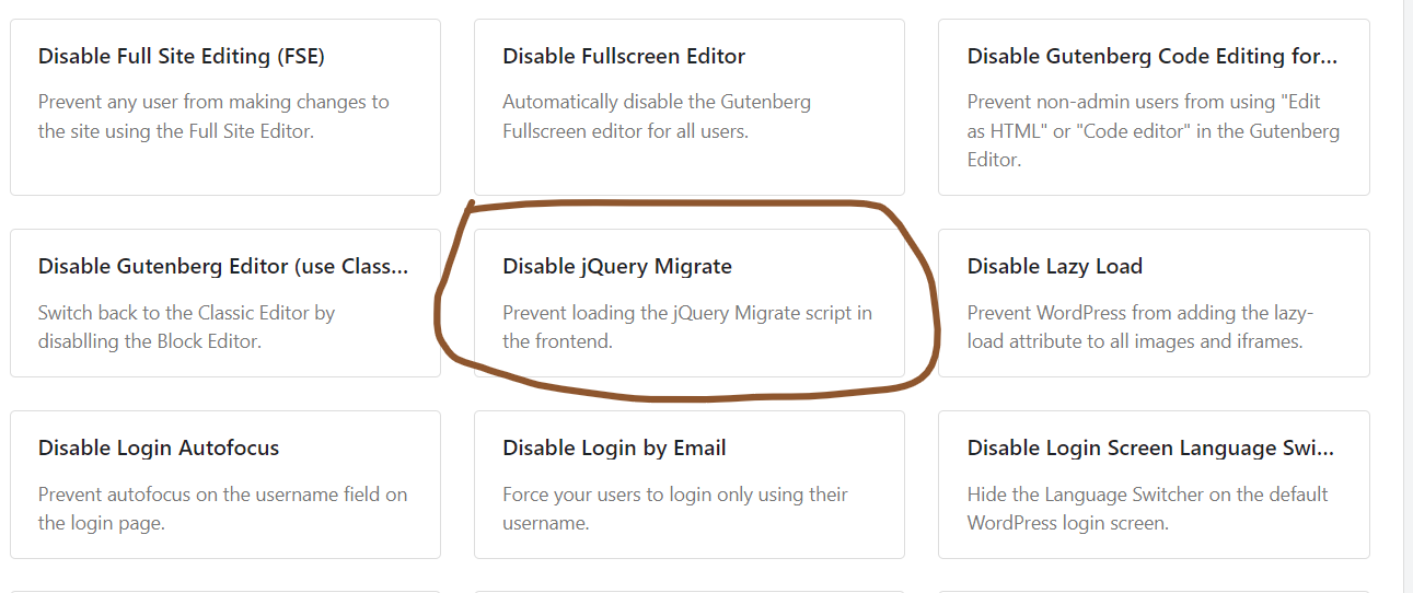 disable jquery migrate