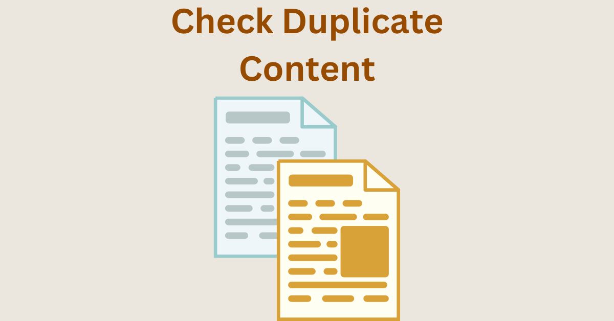 how to check duplicate content