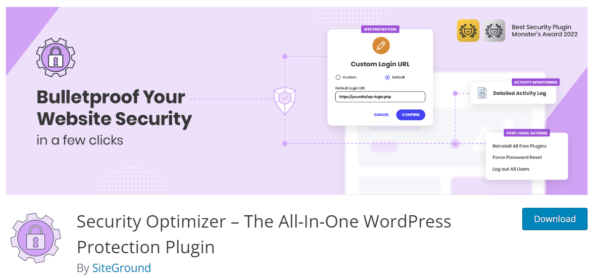 security optimizer by Siteground